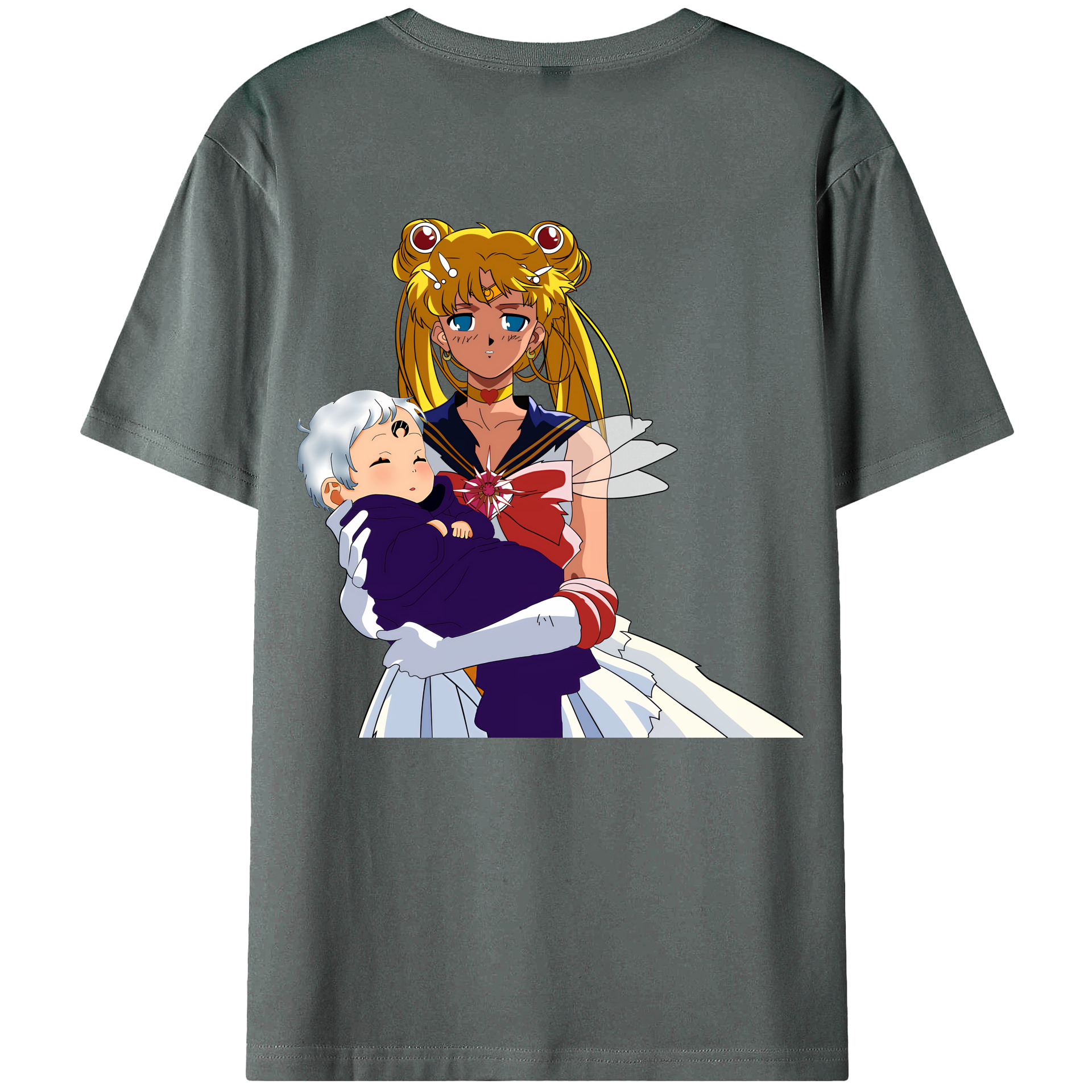 （画像用） 美少女戦士セーラームーン 月野 うさぎ つきの うさぎ Sailor Moon Tsukino Usagi 綿100％半袖Tシャツ（背面プリント）